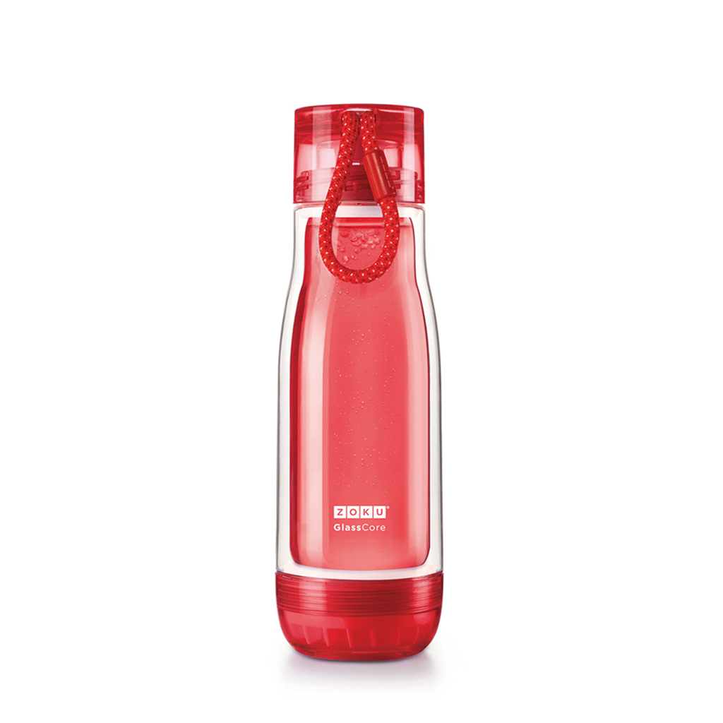 Core Bottle Everyday 475ML Red Glass Zoku